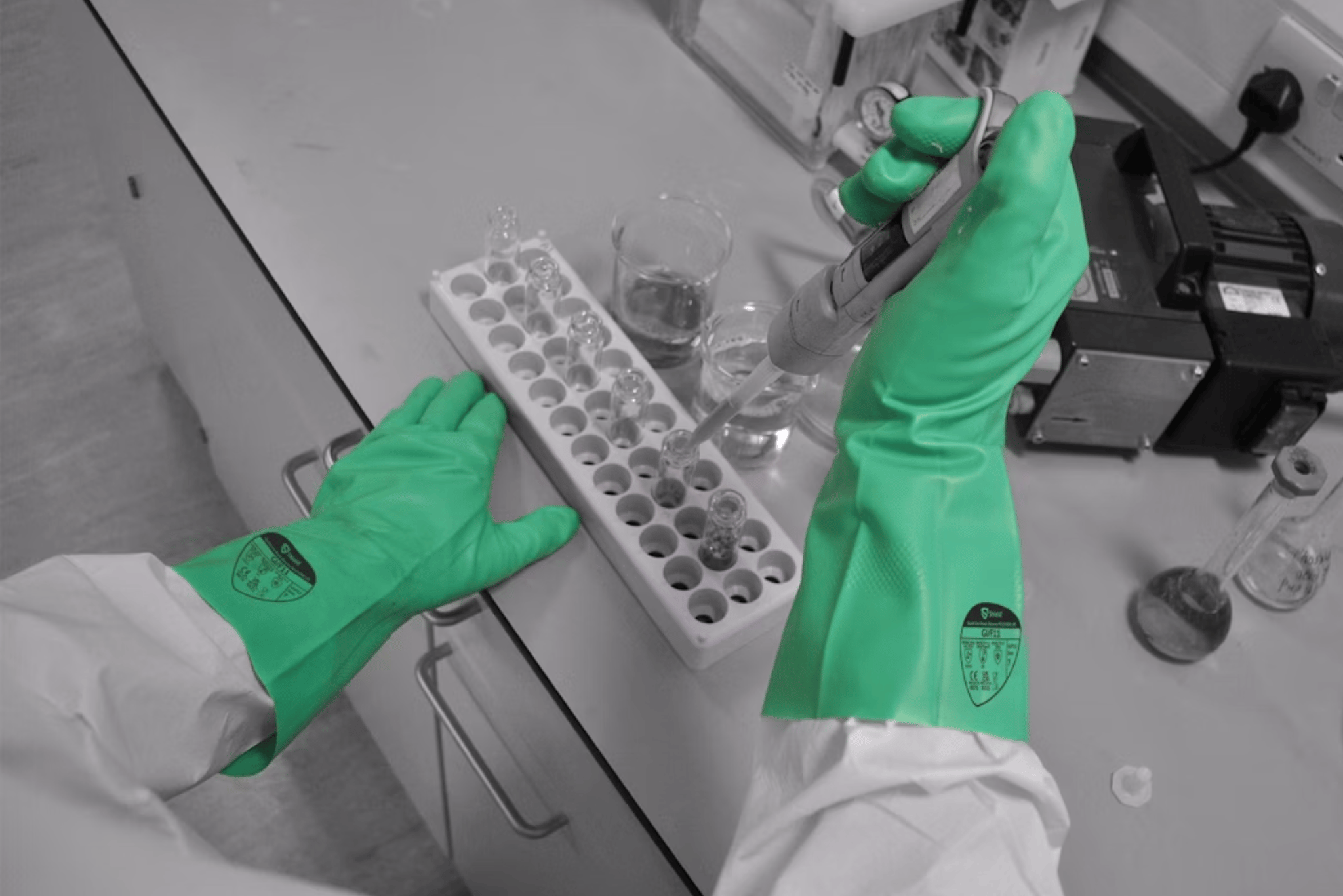 SHIELD NITRILE CHEMICAL CUT LEVEL 1 GAUNTLET-GREEN