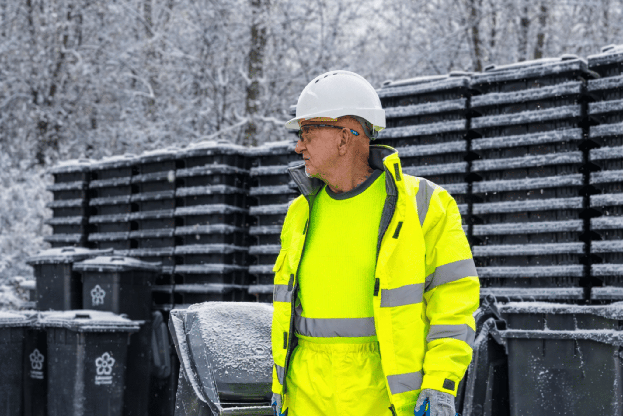 Man in hi-vis yellow PPE