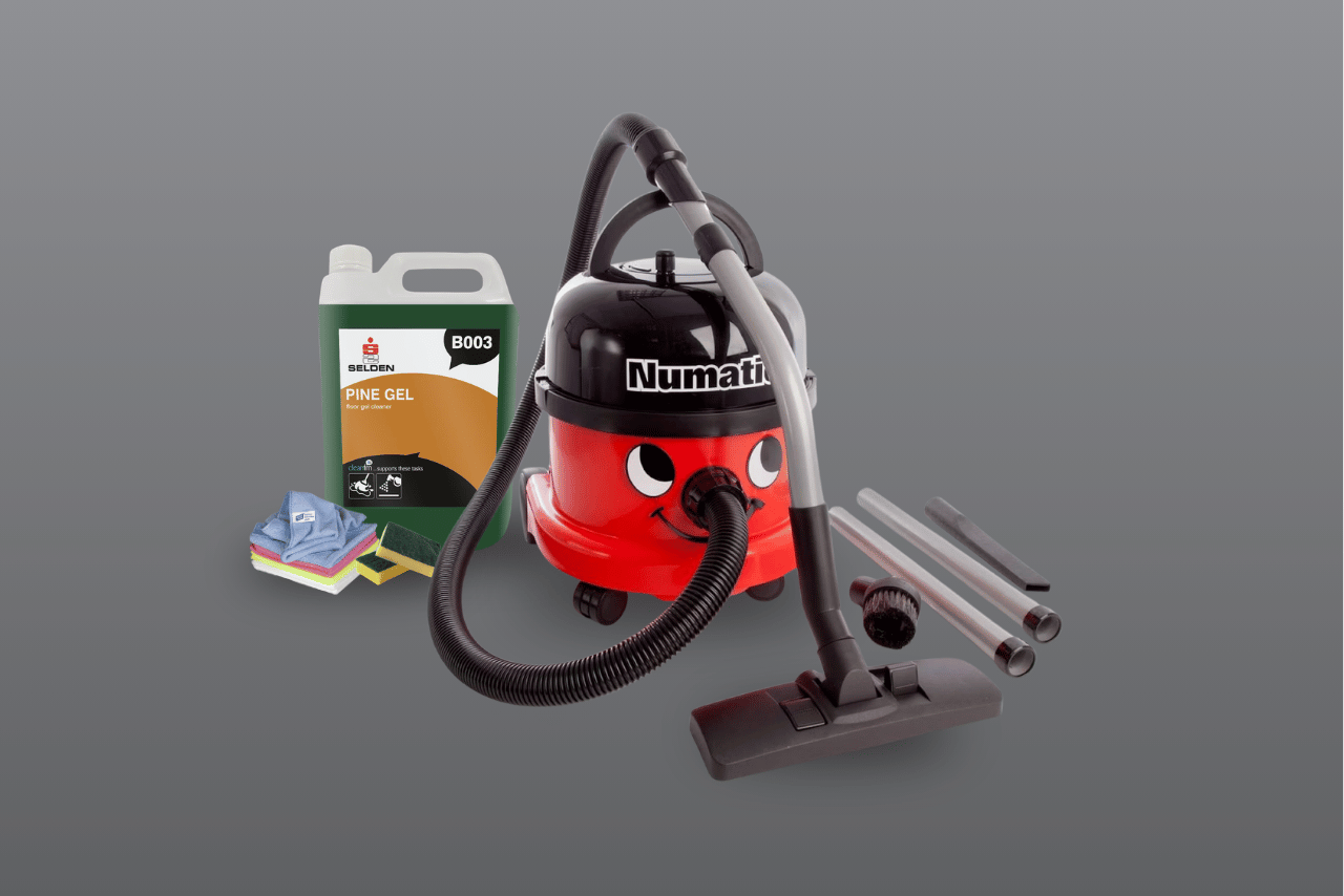 Office cleaning supplies.